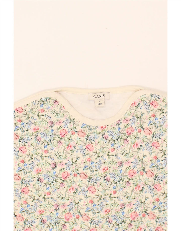 OASIS Womens Sweatshirt Jumper UK 10 Small Multicoloured Floral Polyester Vintage Oasis and Second-Hand Oasis from Messina Hembry 