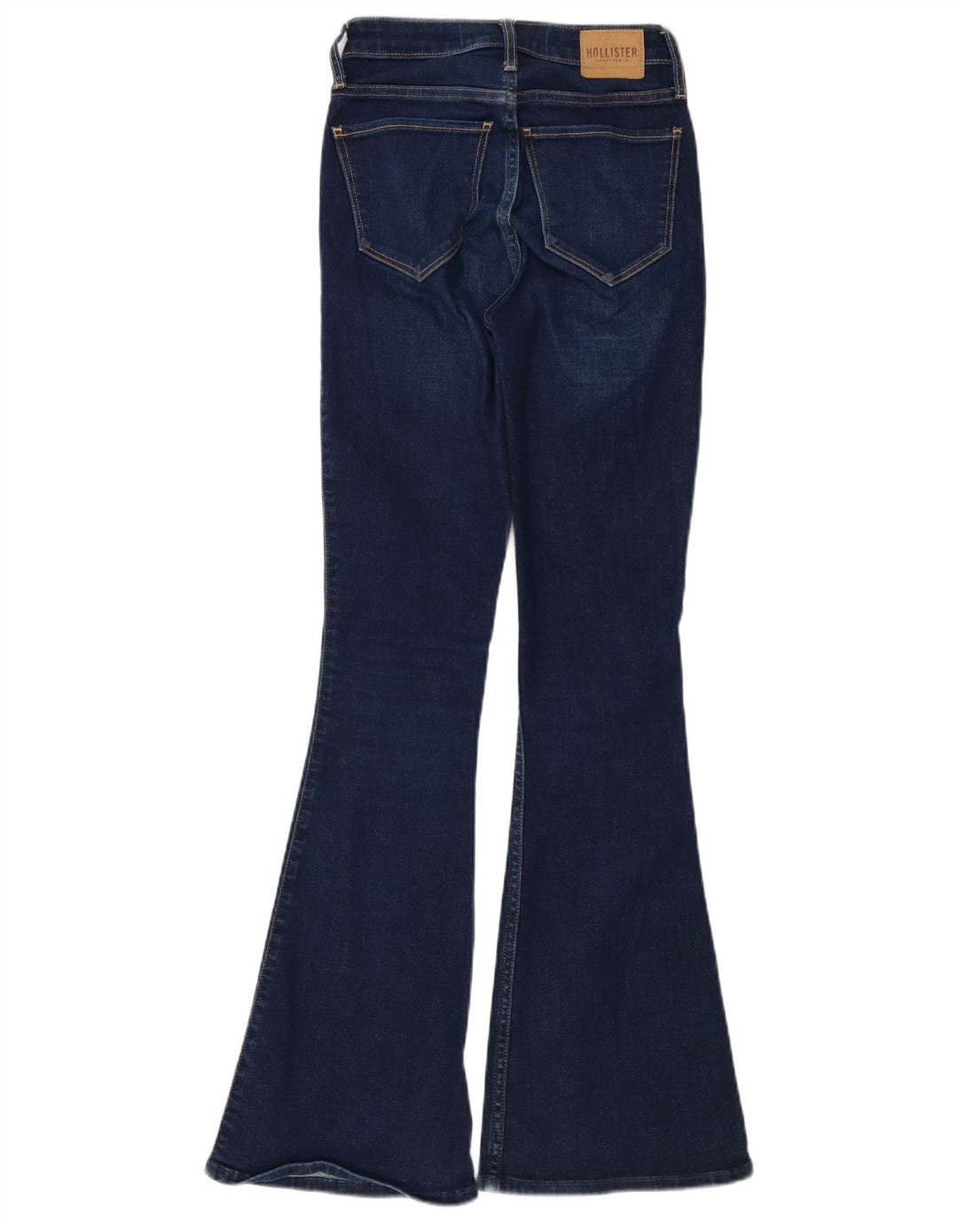 HOLLISTER Kvinder Curvy High Rise Flared Jeans W24 L32 Marineblå Bomuld
