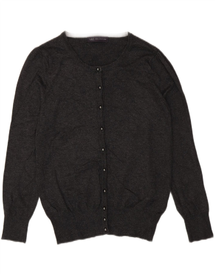 Marks & Spencer Dame Cardigan Sweater UK 12 Medium Grey Viscose