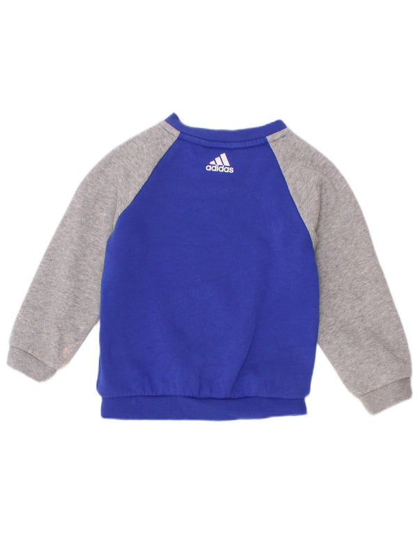 Adidas Baby Boys Grafisk Sweatshirt Jumper 12-18 måneder Blå Colourblock