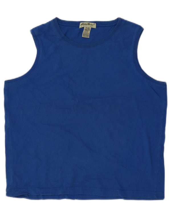 Eddie Bauer Dame Vest Top UK 16 Large Blue Cotton