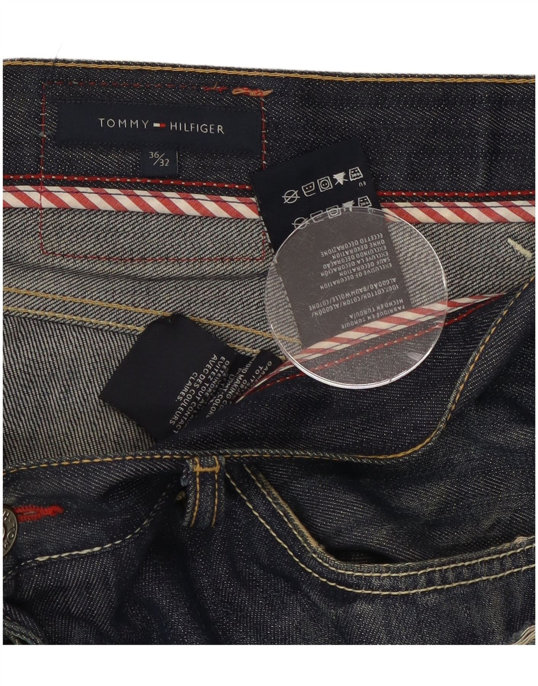 Tommy Hilfiger Herre Straight Jeans W36 L32 Blå Bomuld