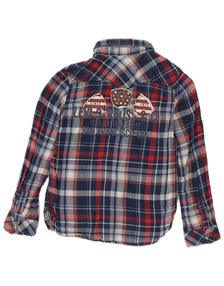 Levi's Boys San Francisco langærmet skjorte 7-8 år marineblå plaid