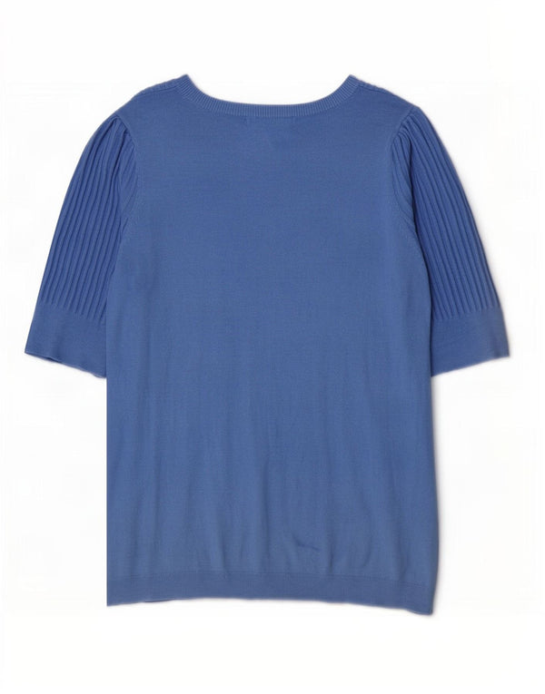 Marks & Spencer Dame Boat Neck Jumper Sweater UK 16 Large Blue