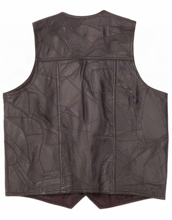 Vintage herre læder vest, stor sort