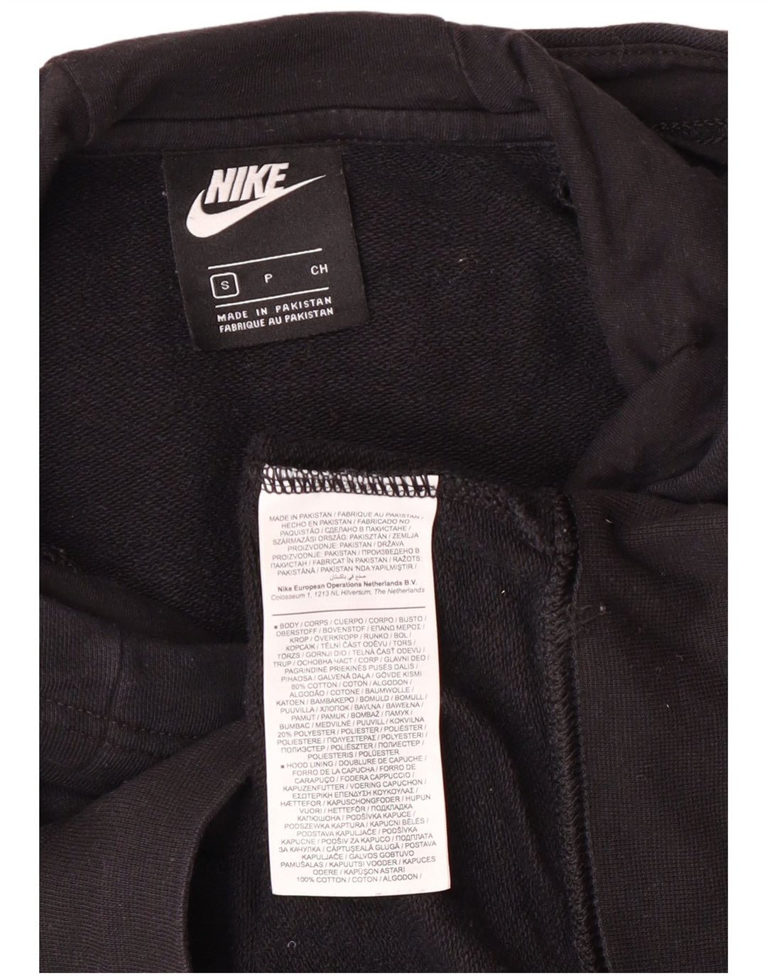 Nike Dame Oversized Hoodie Jumper UK 10 Small Black Bomuld