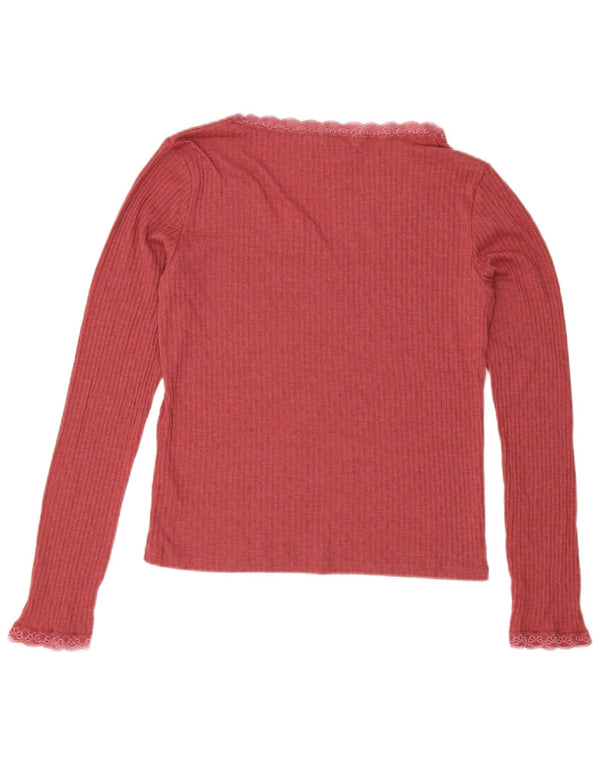Topshop Dame Top Langærmet UK 16 Large Pink Bomuld