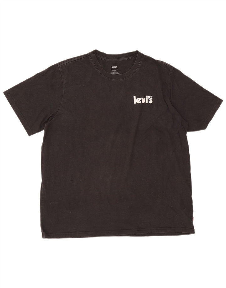 Levi's Herre Relaxed Fit Grafisk T-Shirt Top Stor Sort Bomuld