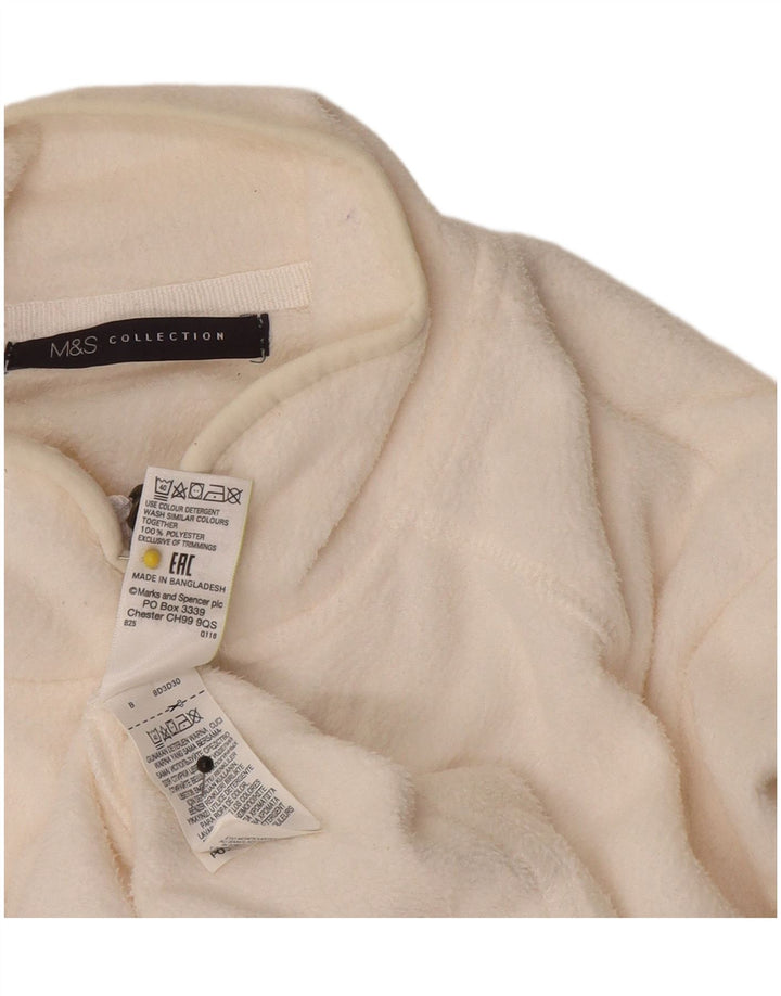 Marks & Spencer Fleecejakke til kvinder UK 12 Medium Off White Polyester