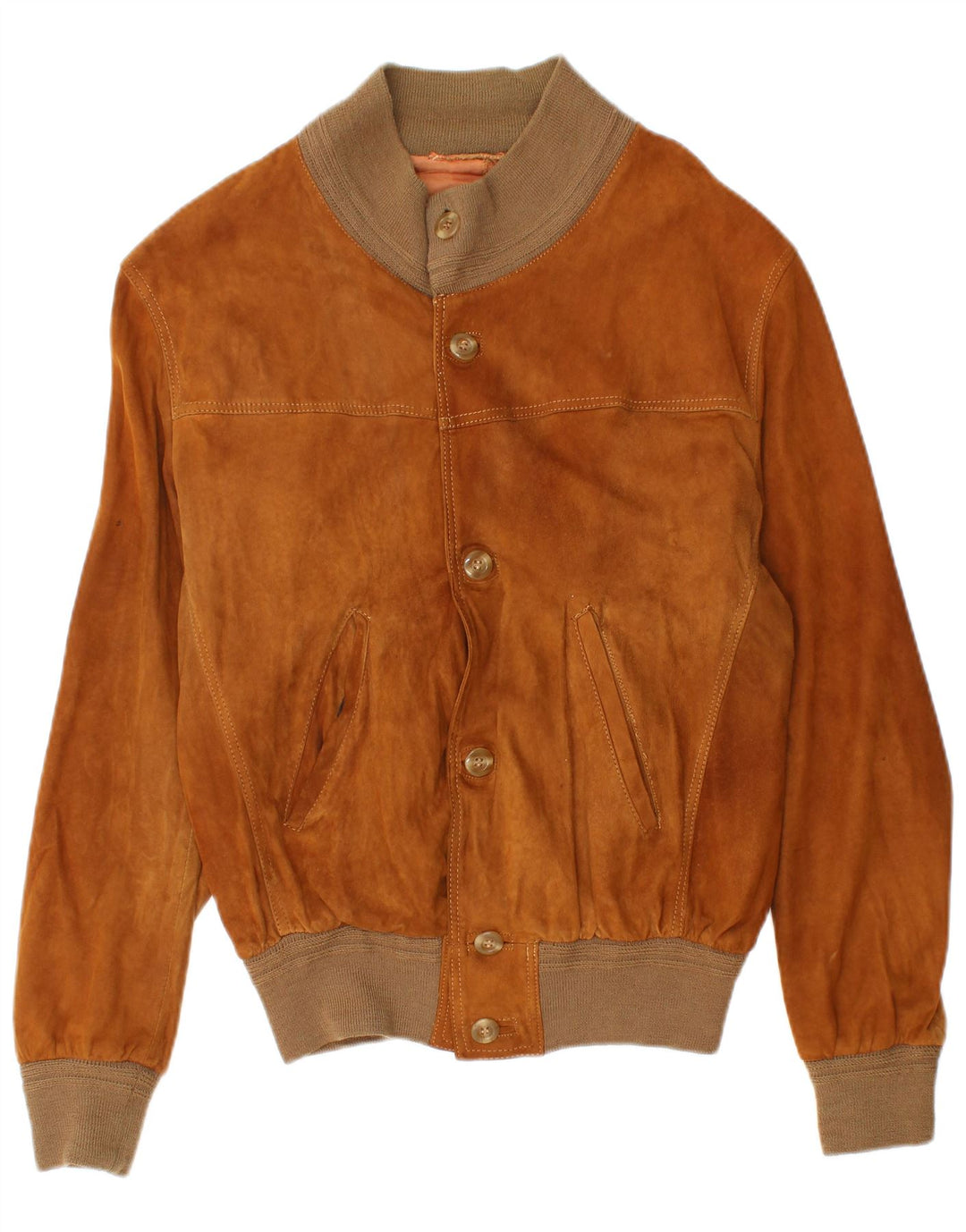 Vintage herre ruskind bomberjakke IT 50 Large Brown