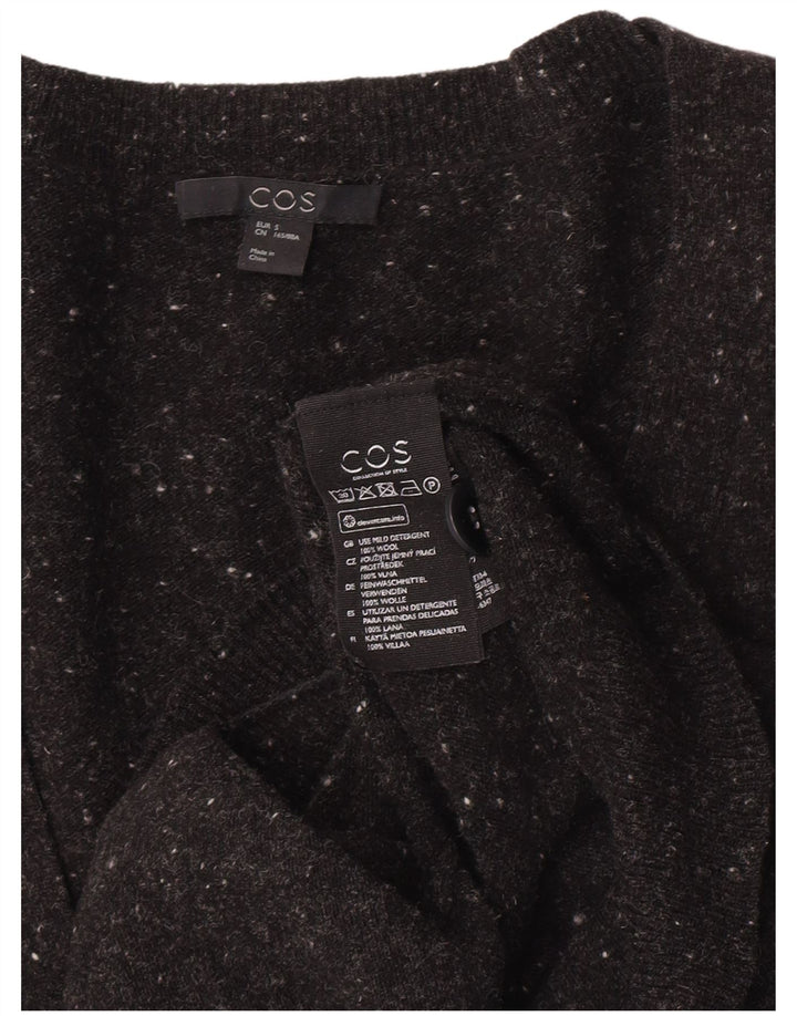 Cos Dame oversized cardigan sweater UK 10 Small Black Flecked Wool