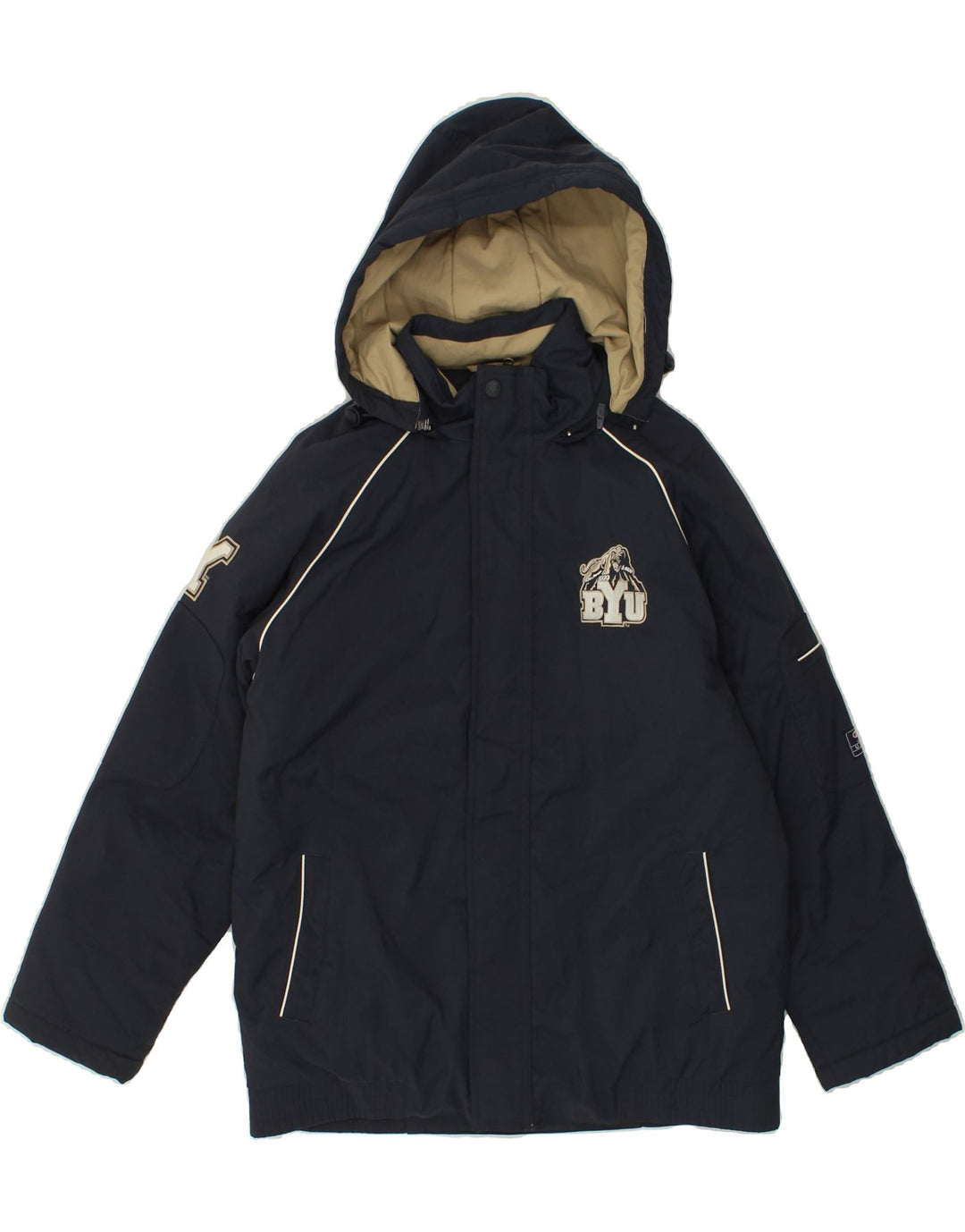 CHAMPION Boys Hooded Rain Jacket 11-12 Years Navy Blue Polyamide Vintage Champion and Second-Hand Champion from Messina Hembry 