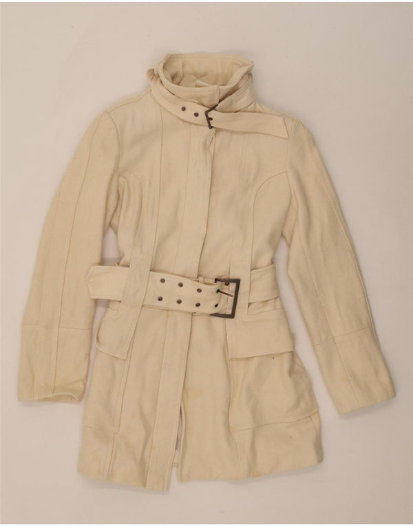 Zara Trench Coat til kvinder UK 12 Medium Beige Uld