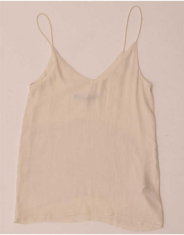 Zara Dame Cami Top UK 6 XS Off White Polyester