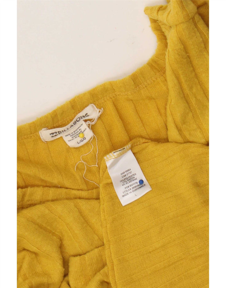 Billabong Dame Top Langærmet UK 16 Stor Gul Polyester