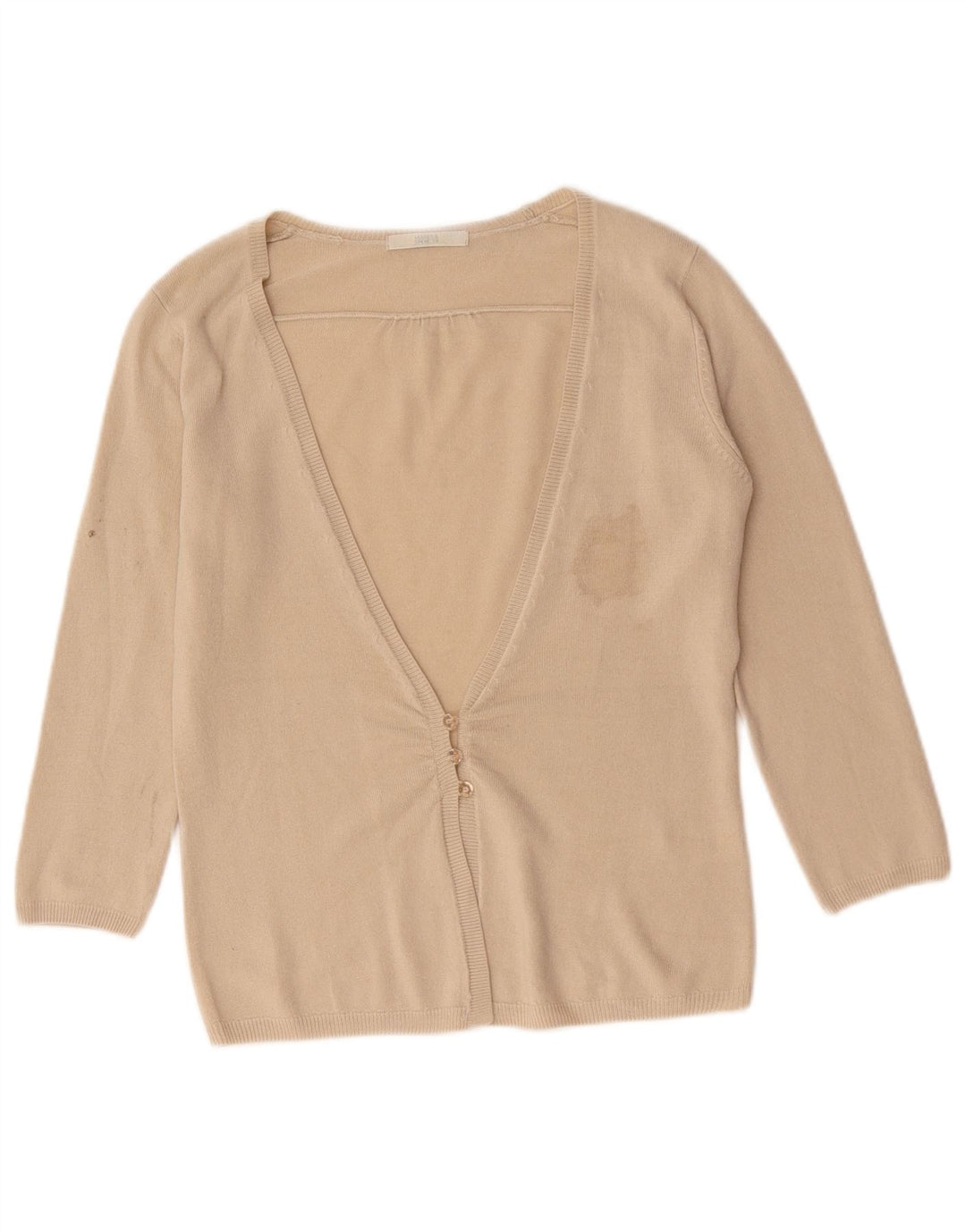 Marks & Spencer Dame Cardigan Sweater UK 10 Small Beige Acryl