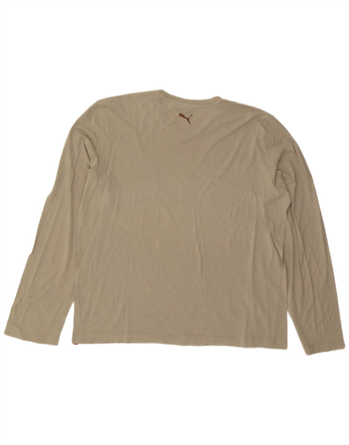 Puma Herre Grafisk Top Langærmet 2XL Beige Bomuld