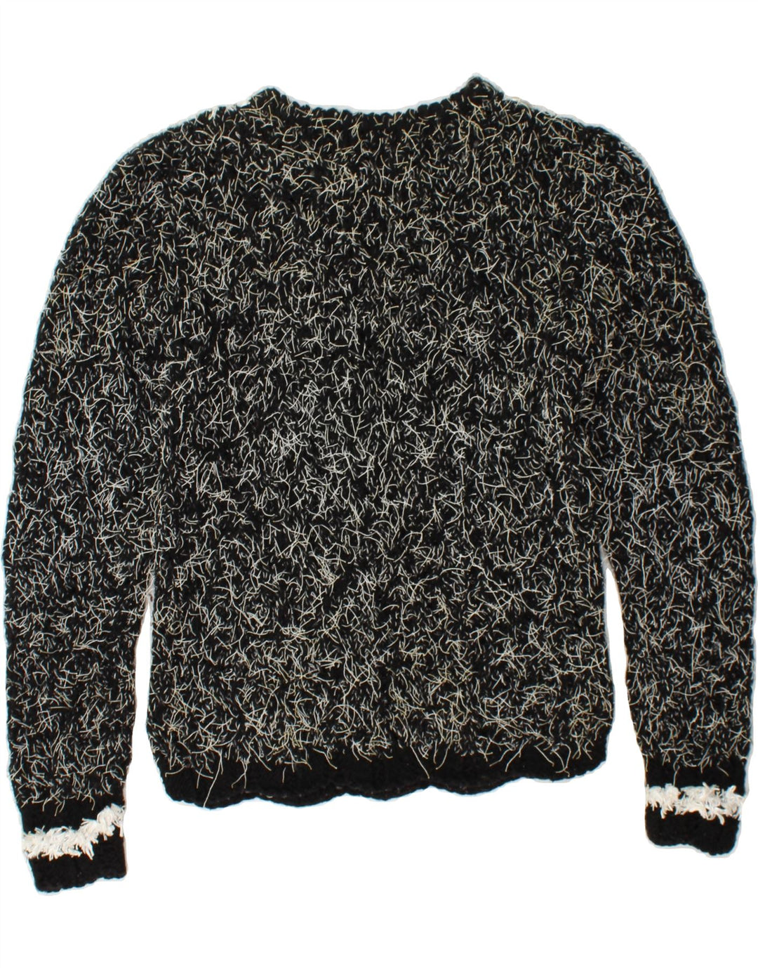 VINTAGE Womens Boat Neck Jumper Sweater UK 12 Medium Black Vintage Vintage and Second-Hand Vintage from Messina Hembry 