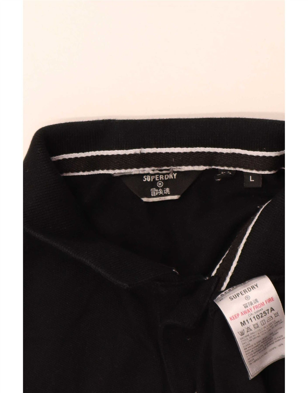 Superdry grafisk poloshirt til mænd, stor sort bomuld
