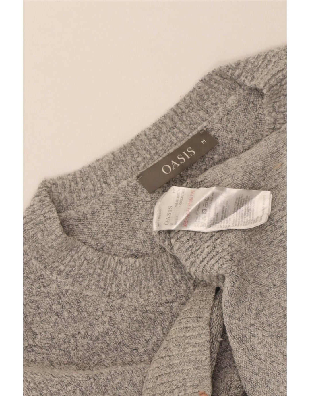 Oasis Dame Boat Neck Jumper Sweater UK 12 Medium Grå Akryl