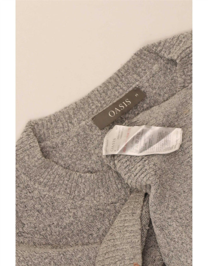 Oasis Dame Boat Neck Jumper Sweater UK 12 Medium Grå Akryl