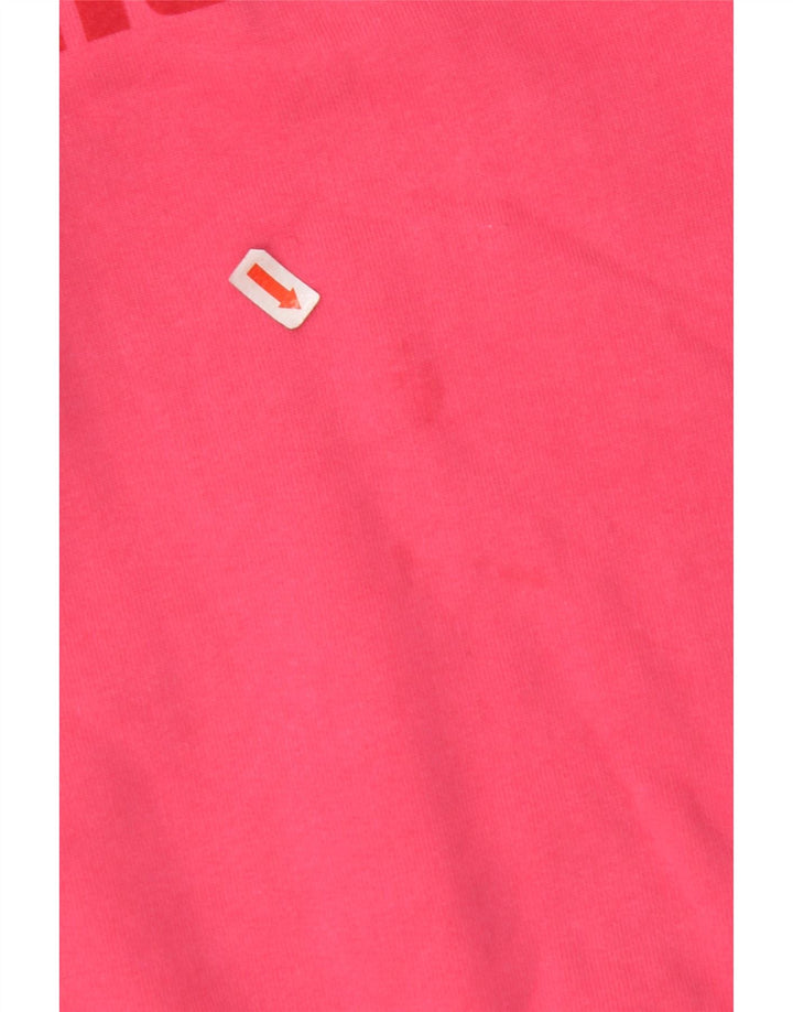 AMERICANNO Dame Grafisk Sweatshirt Jumper UK 16 Large Pink Bomuld