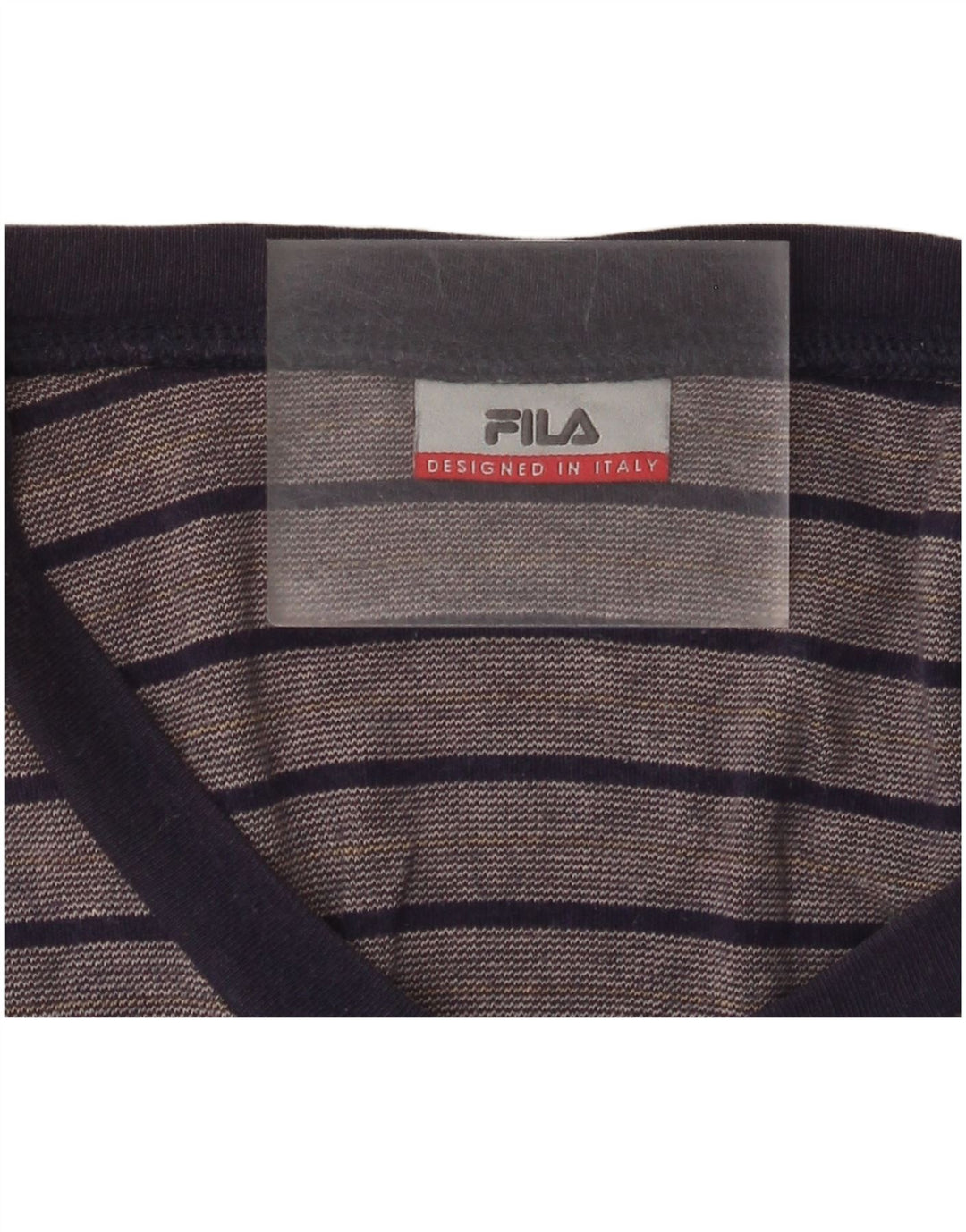 Fila Dame Top Langærmet UK 18 XL Marineblå Stribet