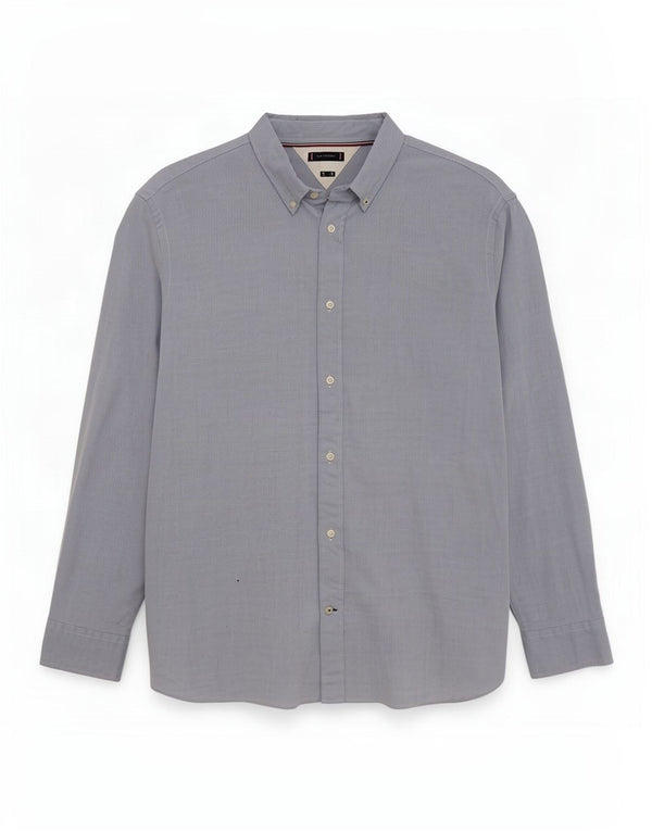 Tommy Hilfiger herre Slim Fit skjorte 2XL blå geometrisk bomuld