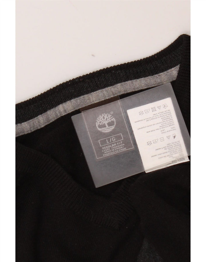 Timberland Herre Regular Fit V-hals sweater Stor sort uld