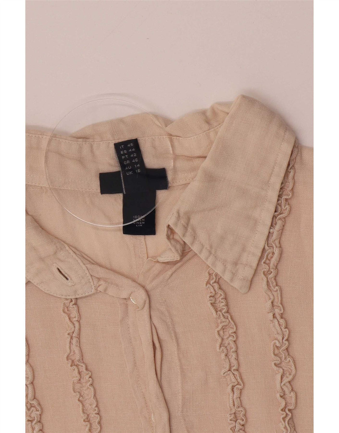 Gant Womens Flæse Front Shirt UK 16 Large Beige Linen