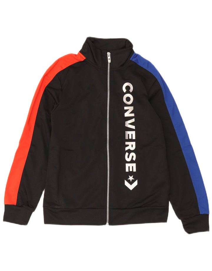 CONVERSE Boys Tracksuit Top Jacket 10-11 Years Medium Black Sports
