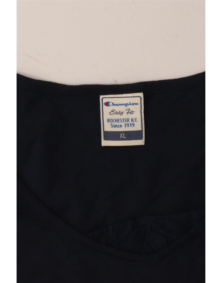CHAMPION Womens Easy Fit Vest Top UK 18 XL Navy Blue Vintage Champion and Second-Hand Champion from Messina Hembry 