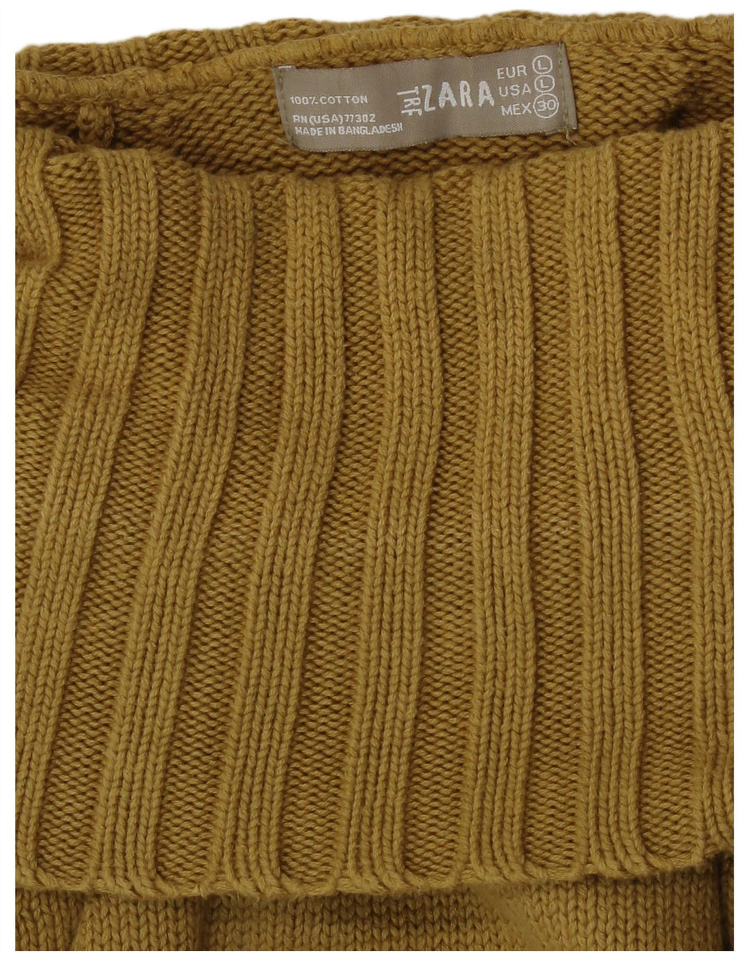 Zara Dame Rullehals Sweater UK 14 Stor Gul