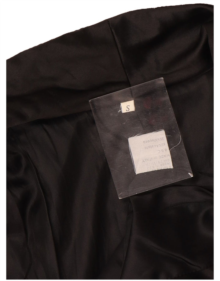 Vintage Dame Double Breasted Velvet Blazer Jacket UK 10 Small Black