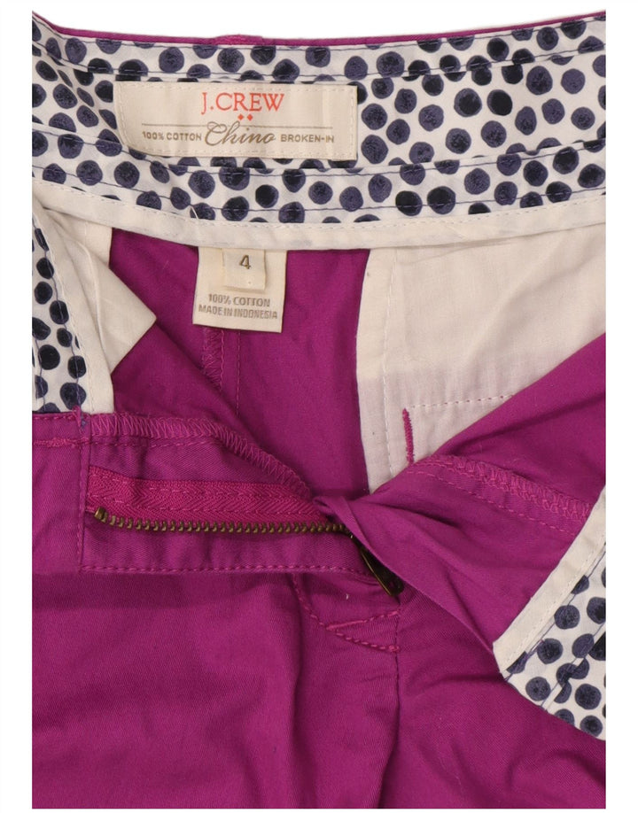 J. CREW Chino Shorts til kvinder US 4 Small W30 Purple Cotton