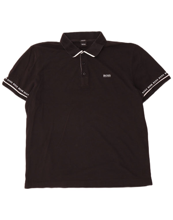 Hugo Boss Herre Grafisk Regular Fit Polo Shirt 3XL Sort Bomuld