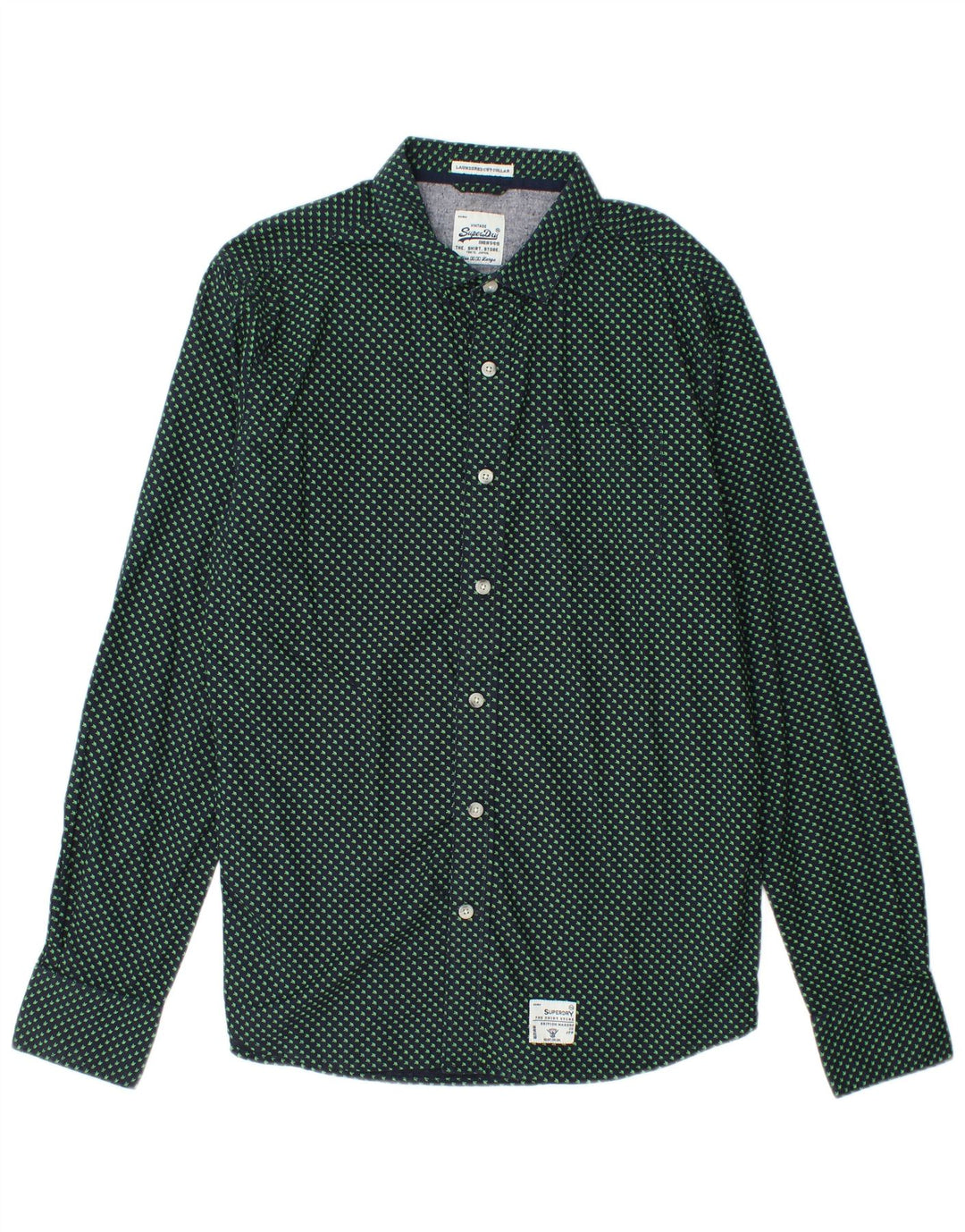 SUPERDRY Grafisk Herreskjorte 2XL Navy Blue Spotted