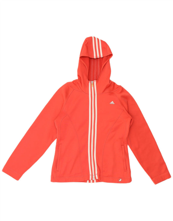 Adidas Dame Climawarm Hættetrøje Sweater UK 12 Medium Rød Polyester