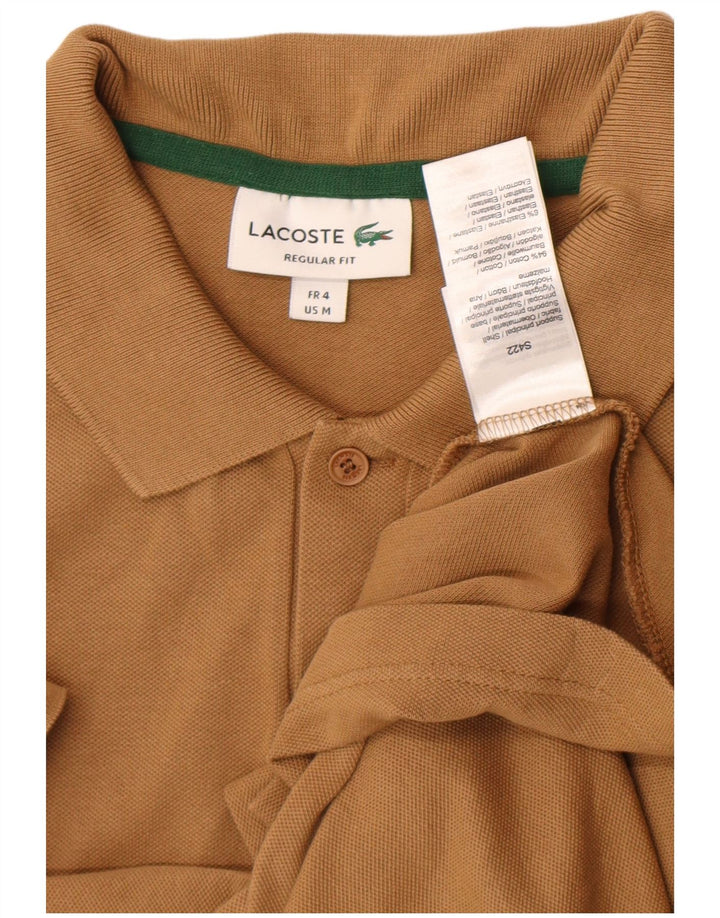 Lacoste Herre grafisk Regular Fit Polo Shirt Størrelse 4 Medium Brun Colourblock