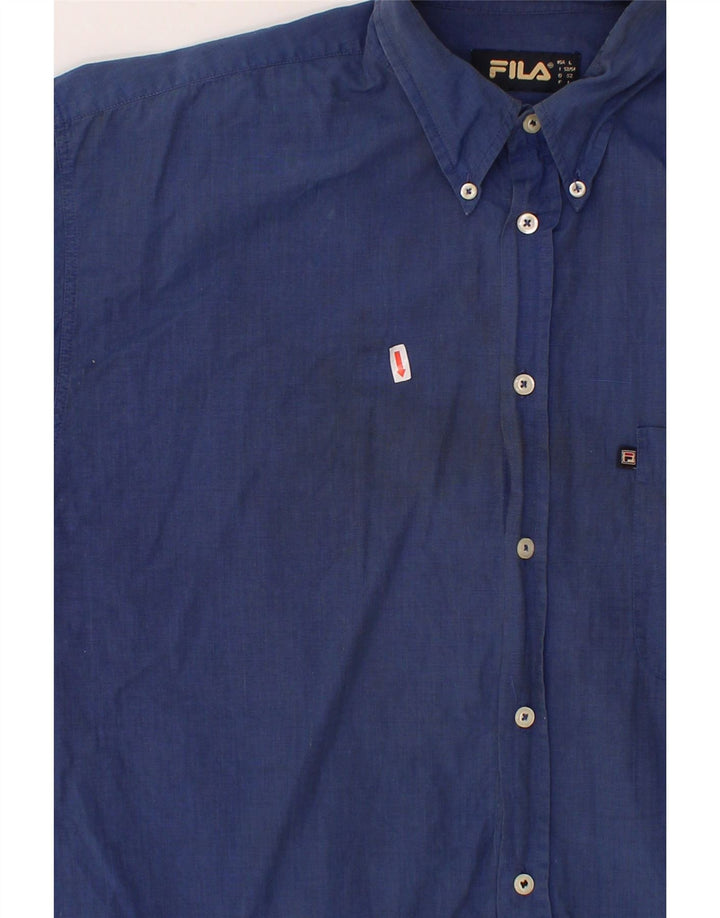 FILA Mens Shirt IT 52/54 Large Navy Blue Vintage Fila and Second-Hand Fila from Messina Hembry 