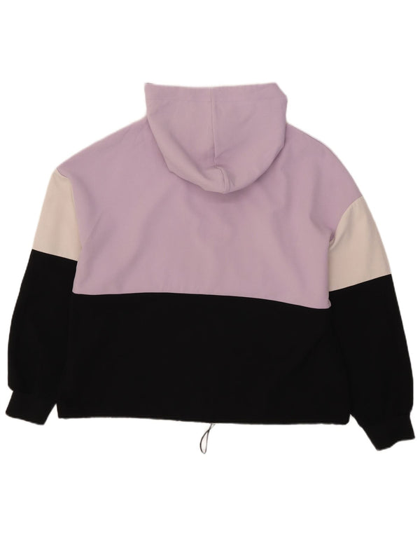 Zara hættetrøje med lynlås til kvinder UK 18 XL Lilla Colourblock Polyester