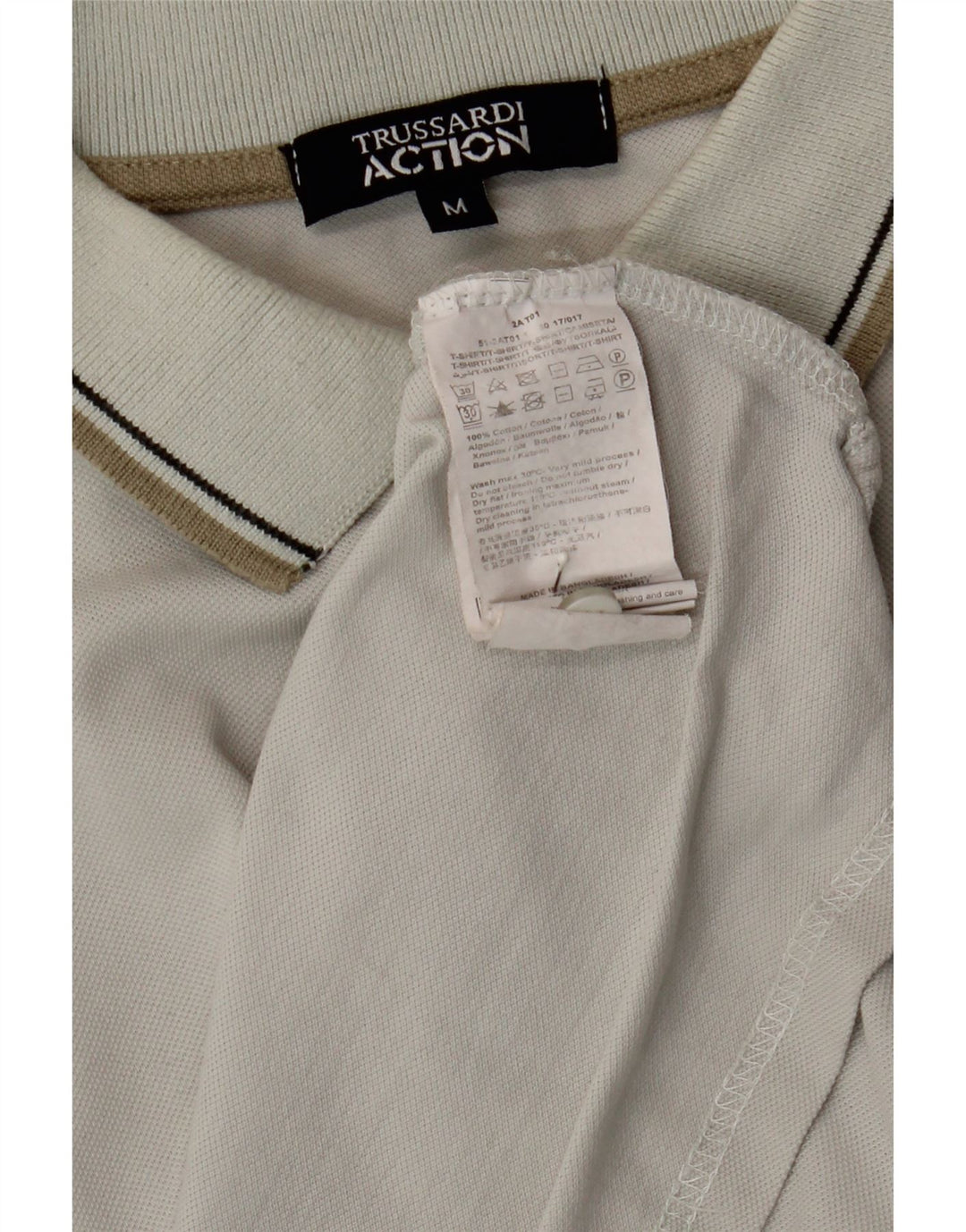 TRUSSARDI Mens Polo Shirt Medium Grey Cotton Vintage Trussardi and Second-Hand Trussardi from Messina Hembry 