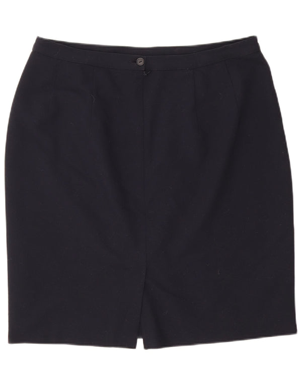 Marks & Spencer kvinders højtaljede blyantnederdel UK 18 XL W32 Marineblå