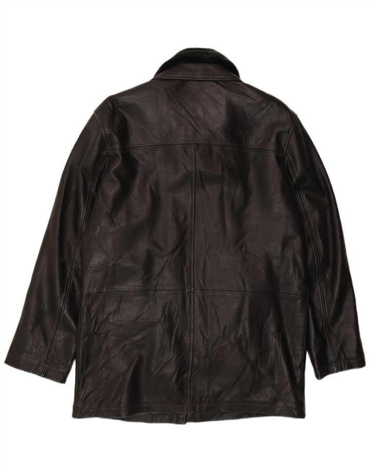 P&P People Herre Læderjakke IT 48 Medium Sort Læder