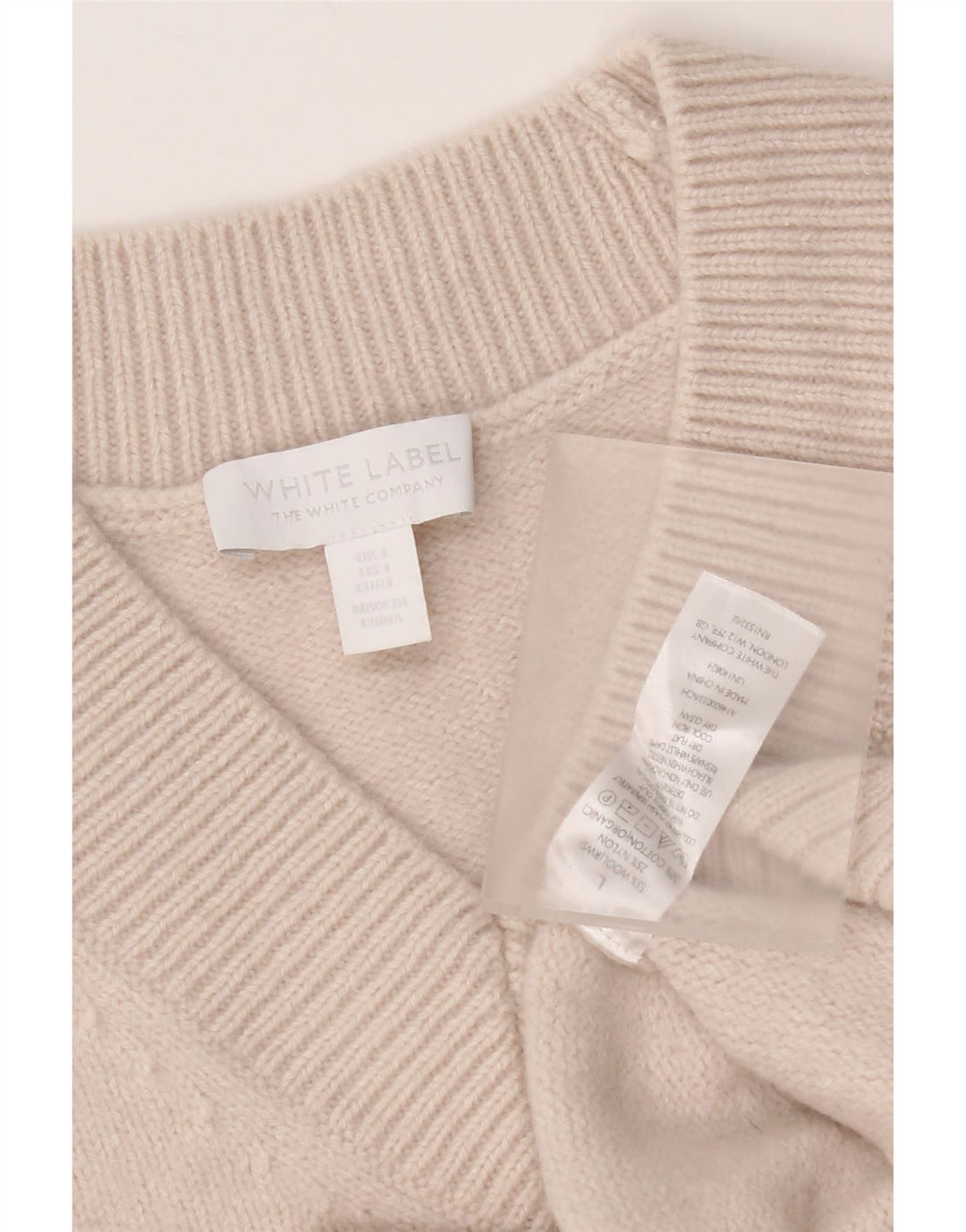 White Stuff Womens Crop V-hals sweater UK 16 Stor grå uld