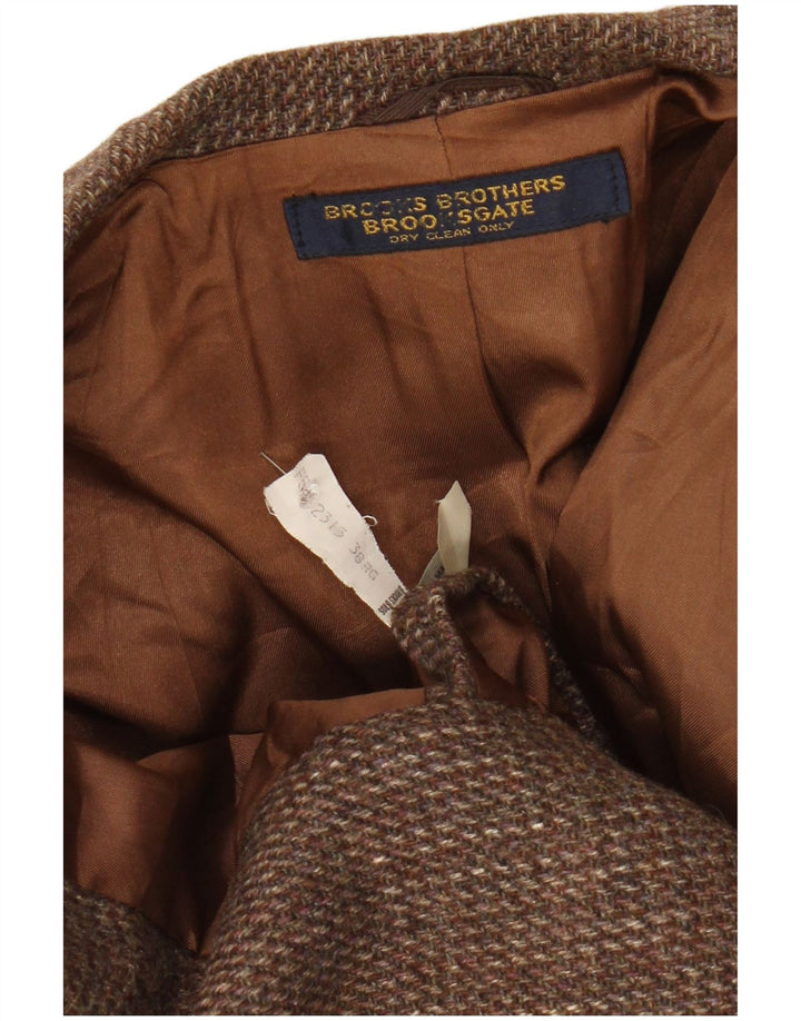 BROOKS BROTHERS Herre 2-knaps 3/4-ærmet blazerjakke UK 38 Medium Brun