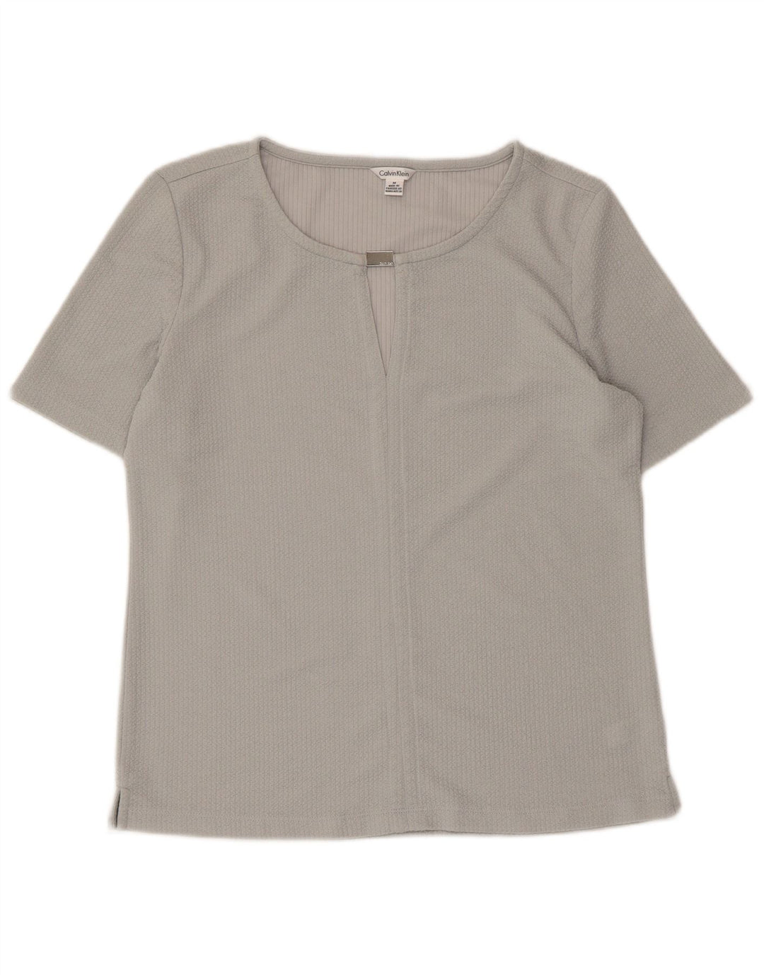 CALVIN KLEIN Damebluse Top UK 14 Medium Grey Polyester