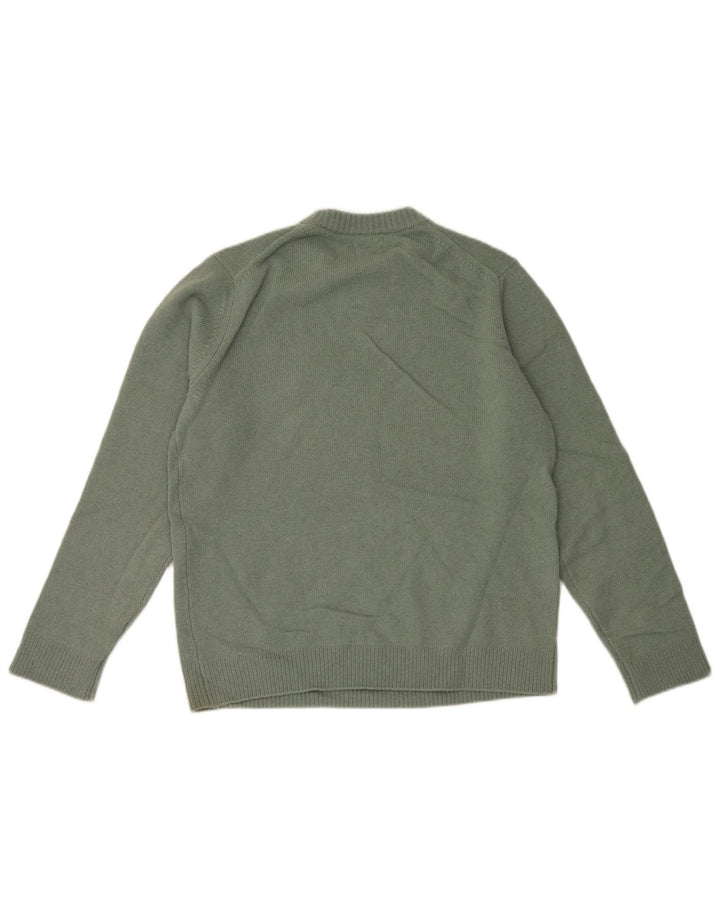 Massimo Dutti Herre Crew Neck Jumper Sweater Stor Grøn Uld