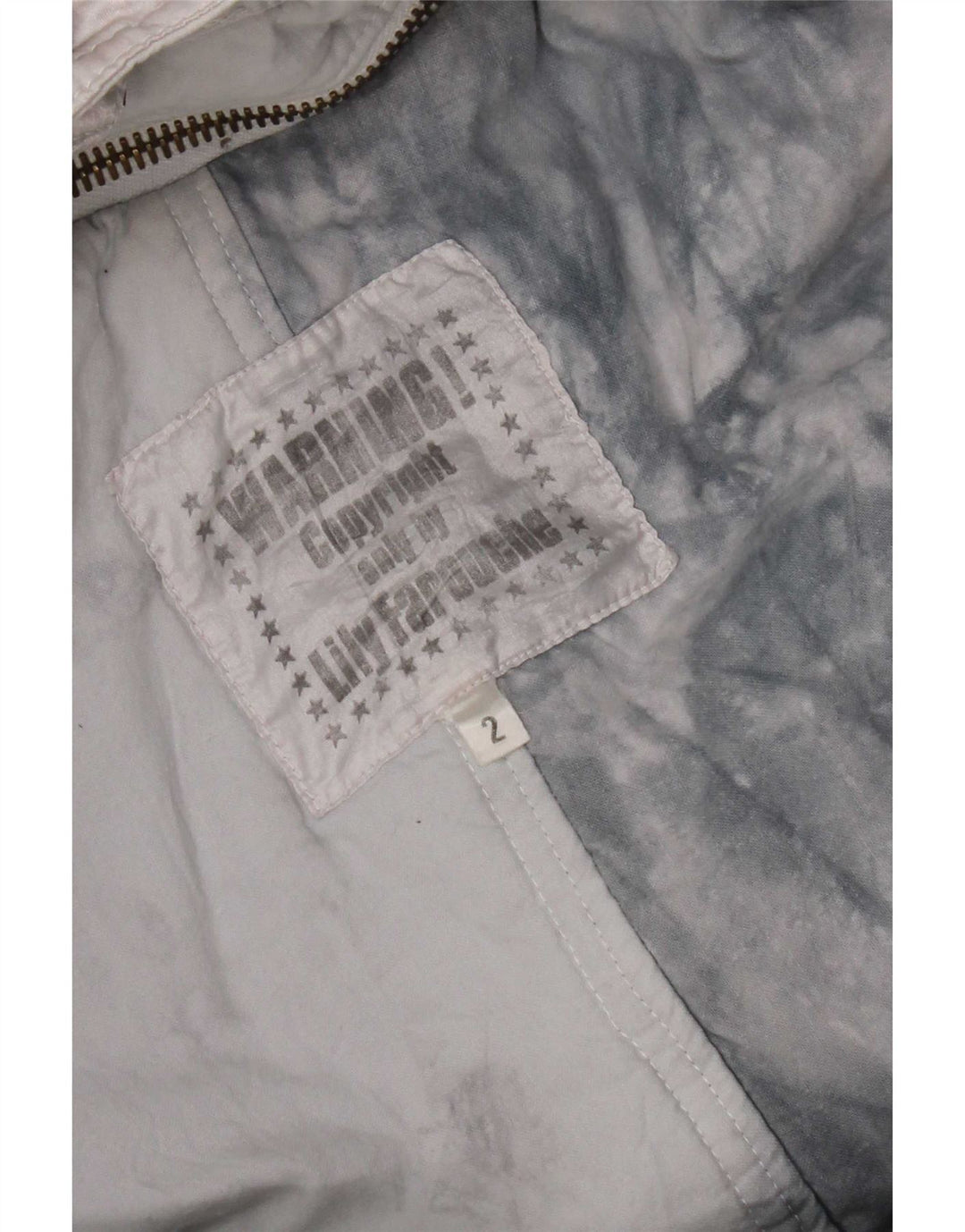 Lily Farouche Dame Hætte Oversized Skijakke US 2 XS Grå Geometrisk