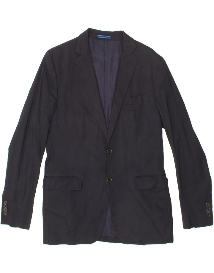 MASSIMO DUTTI Mens 2 Button Blazer Jacket UK 42 XL Navy Blue Viscose Vintage Massimo Dutti and Second-Hand Massimo Dutti from Messina Hembry 